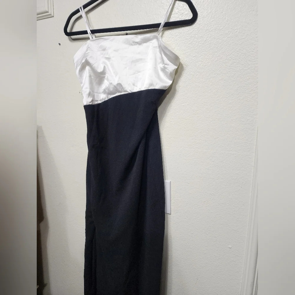 Lulu's Black and White Strapless Maxi Dress - Picture 7 of 10